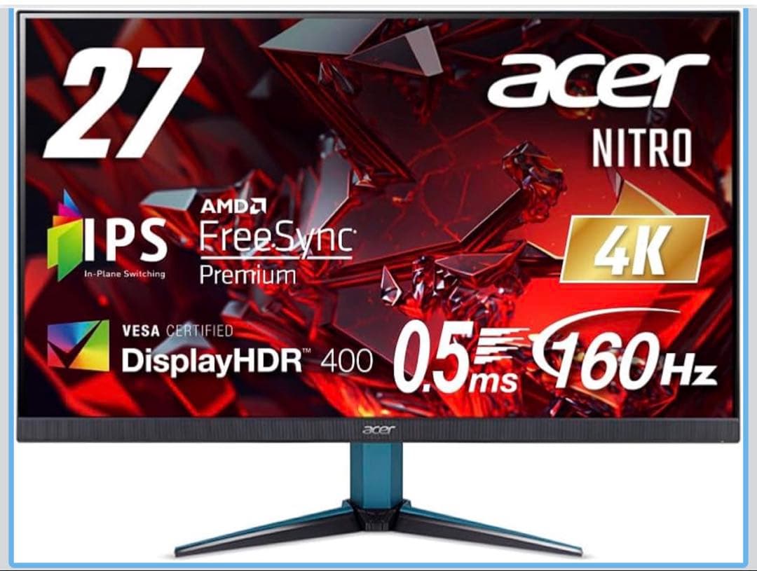 acer 27インチ 4K ゲーミングモニターVG272KV3bmiipx