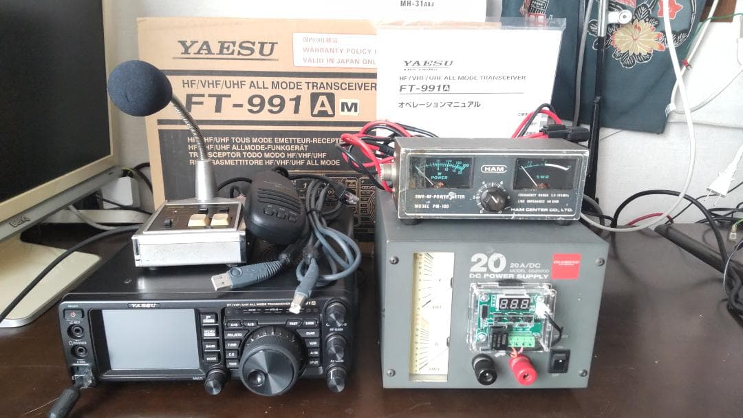 八重洲FT-991AM 50W 電源・STD マイク・SWR計　FT8ケーブル付