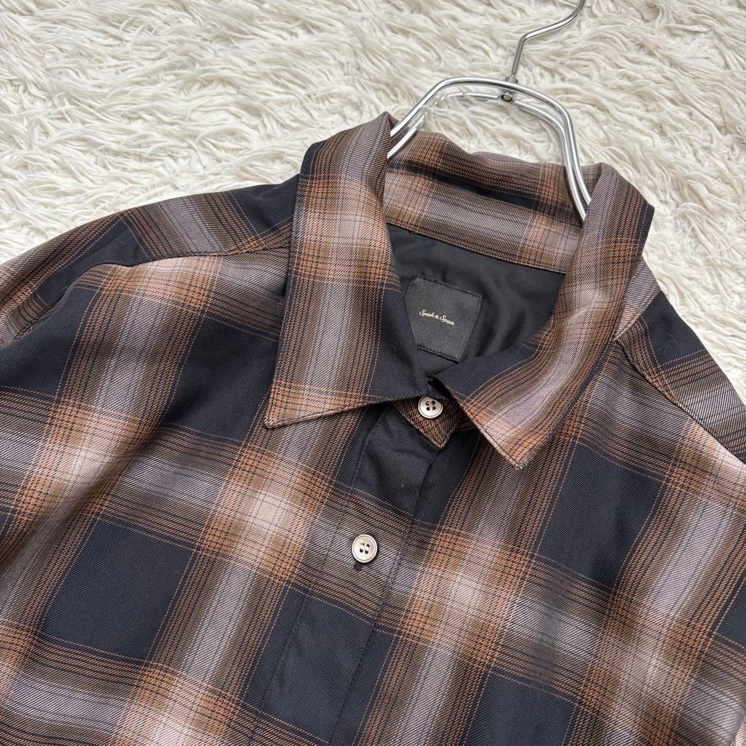 未使用　25AW Spick & SpanメタルボタンTRチェックルーズシャツ