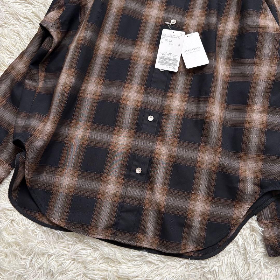 未使用　25AW Spick & SpanメタルボタンTRチェックルーズシャツ