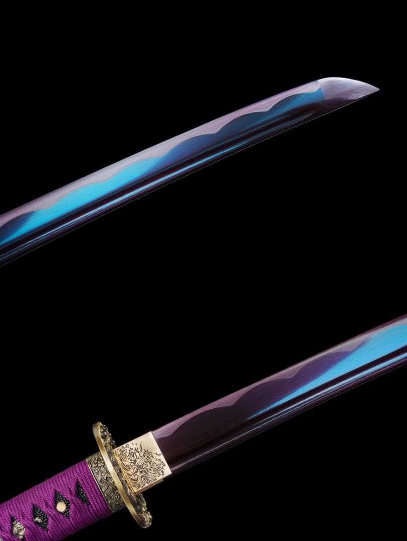 【紫の侍】 模造刀 居合刀 武士道 武具 漢剣 唐刀 龍泉剣 手鍛造打