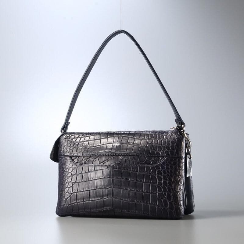 JRAタグ付 LORBEER マットクロコ　センター取り　ハンドバッグ