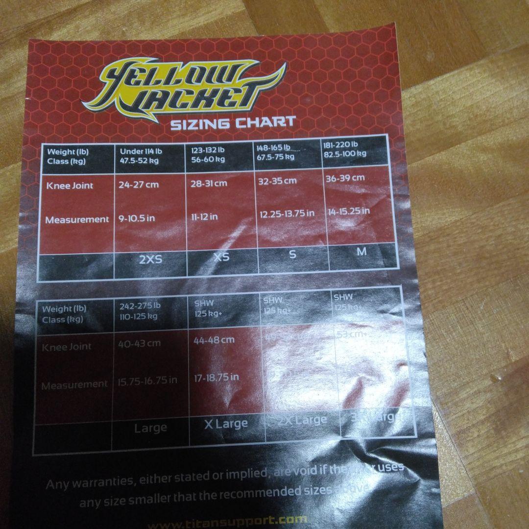 Titan Yellow Jacket Knee Sleeves Sサイズ