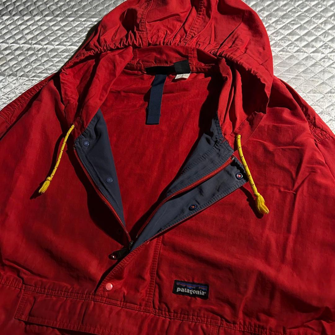 90s 雪なし patagonia バギーズプルオーバー アノラック 赤 USA