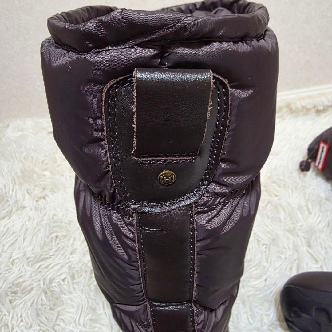 美品　HUNTER　☆UK5 スノーキルトブーツ 黒　ハンター 23.5 24