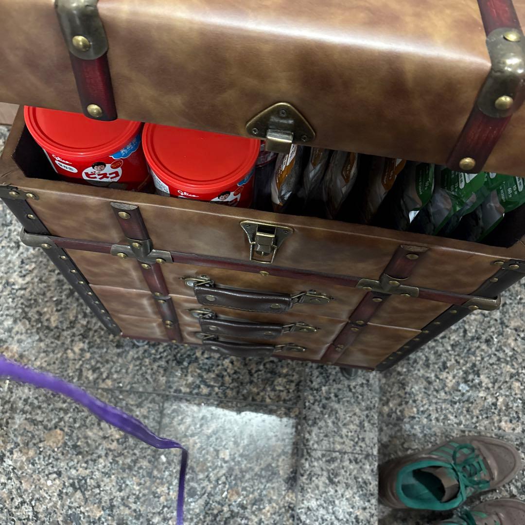 トランク型収納ボックス ブラウン