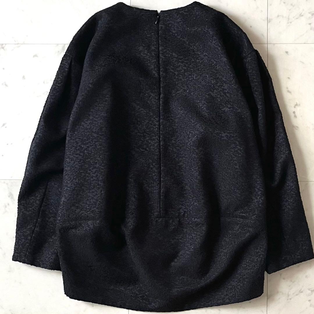定価3,9万♪美品 アドーア ラメブークレブラウス 38 ブラック 黒 日本製