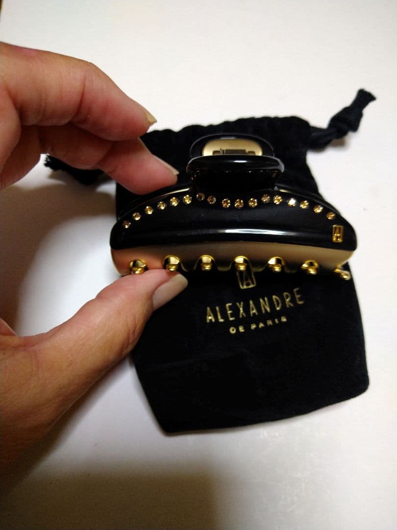 ALEXANDRE DE PARIS ヘアクリップ 黒/金