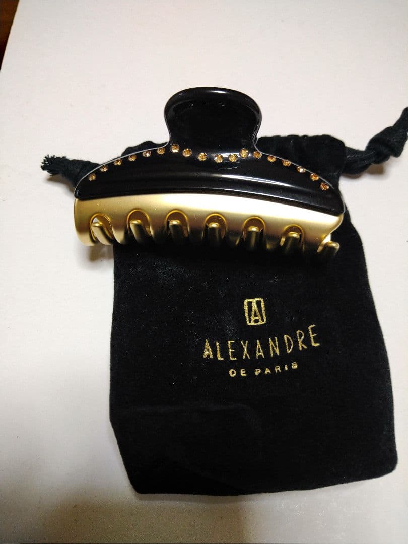 ALEXANDRE DE PARIS ヘアクリップ 黒/金