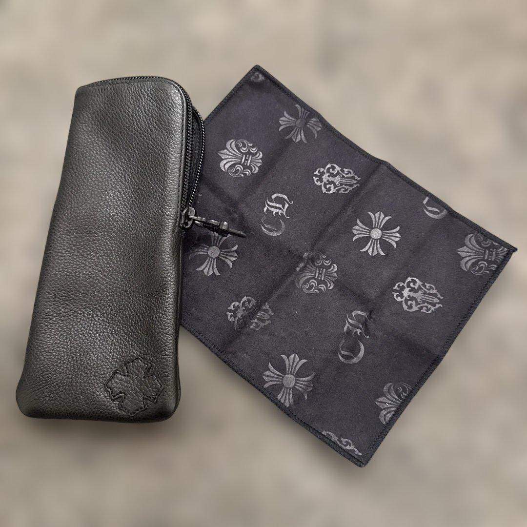 クロムハーツ　黒いレザー メガネケース