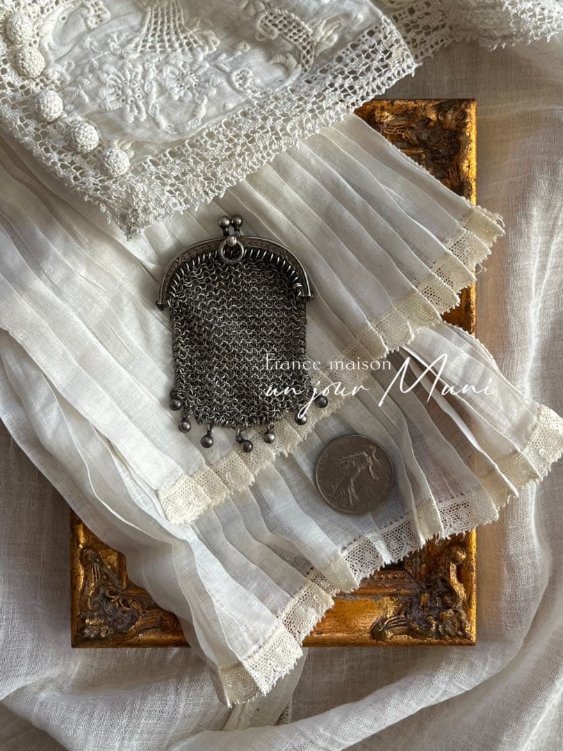 ◆SALE◆フランスアンティーク超美品シルバーメッシュパース銀刻印1900