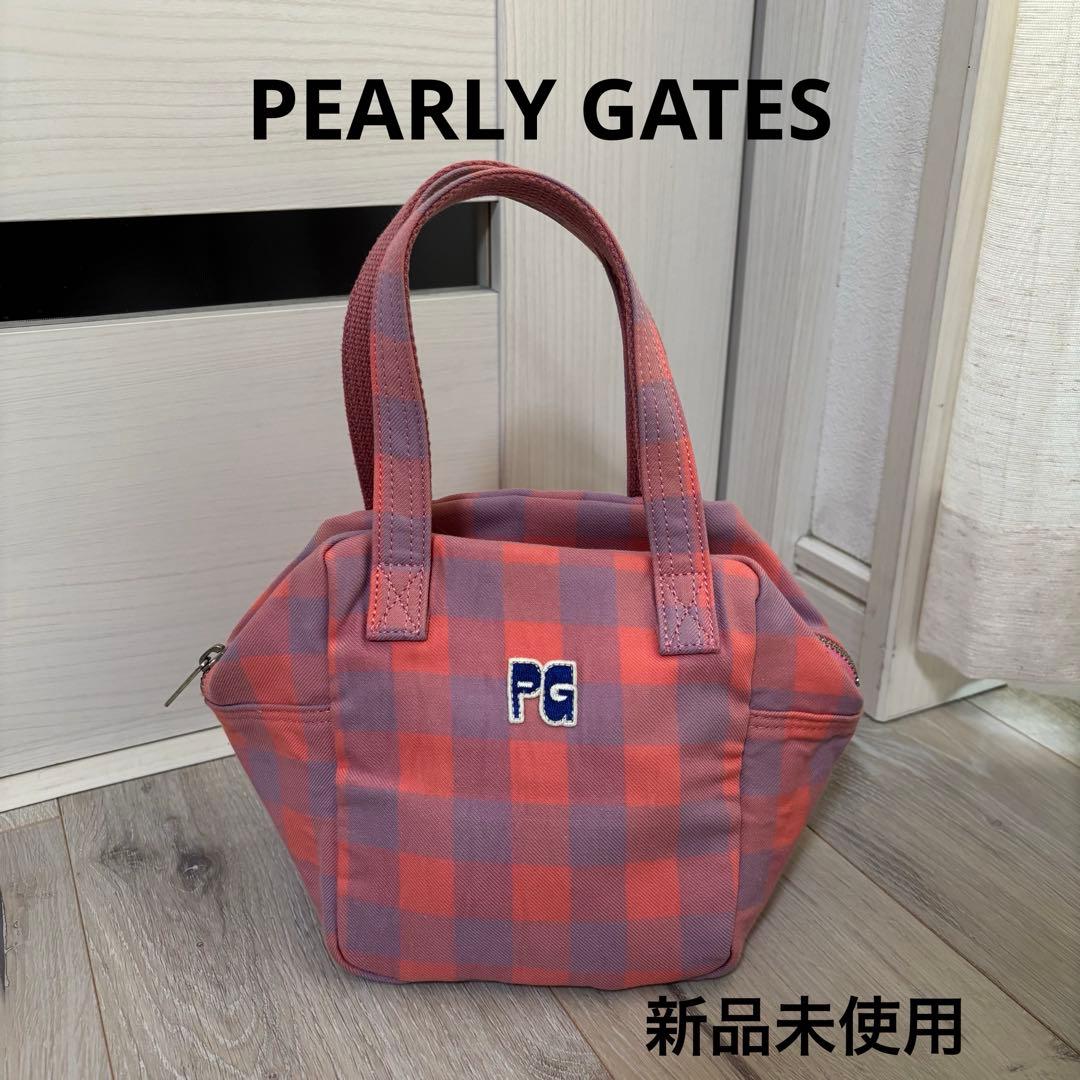 パーリーゲイツ ゴルフ カートバッグ ピンクチェック 新品未使用 ファスナー付