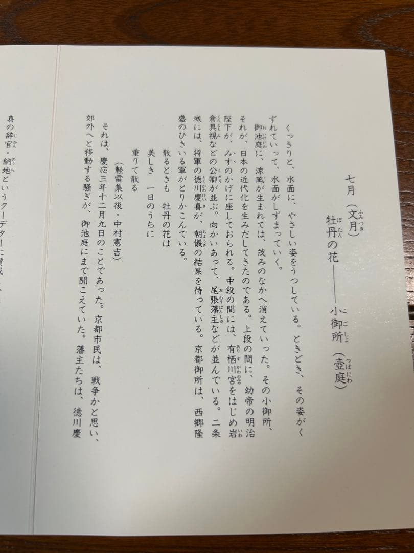 131桑野むつ子 御所の花十二ヶ月 【7月牡丹の花】抹茶椀・和陶皿 しおり付