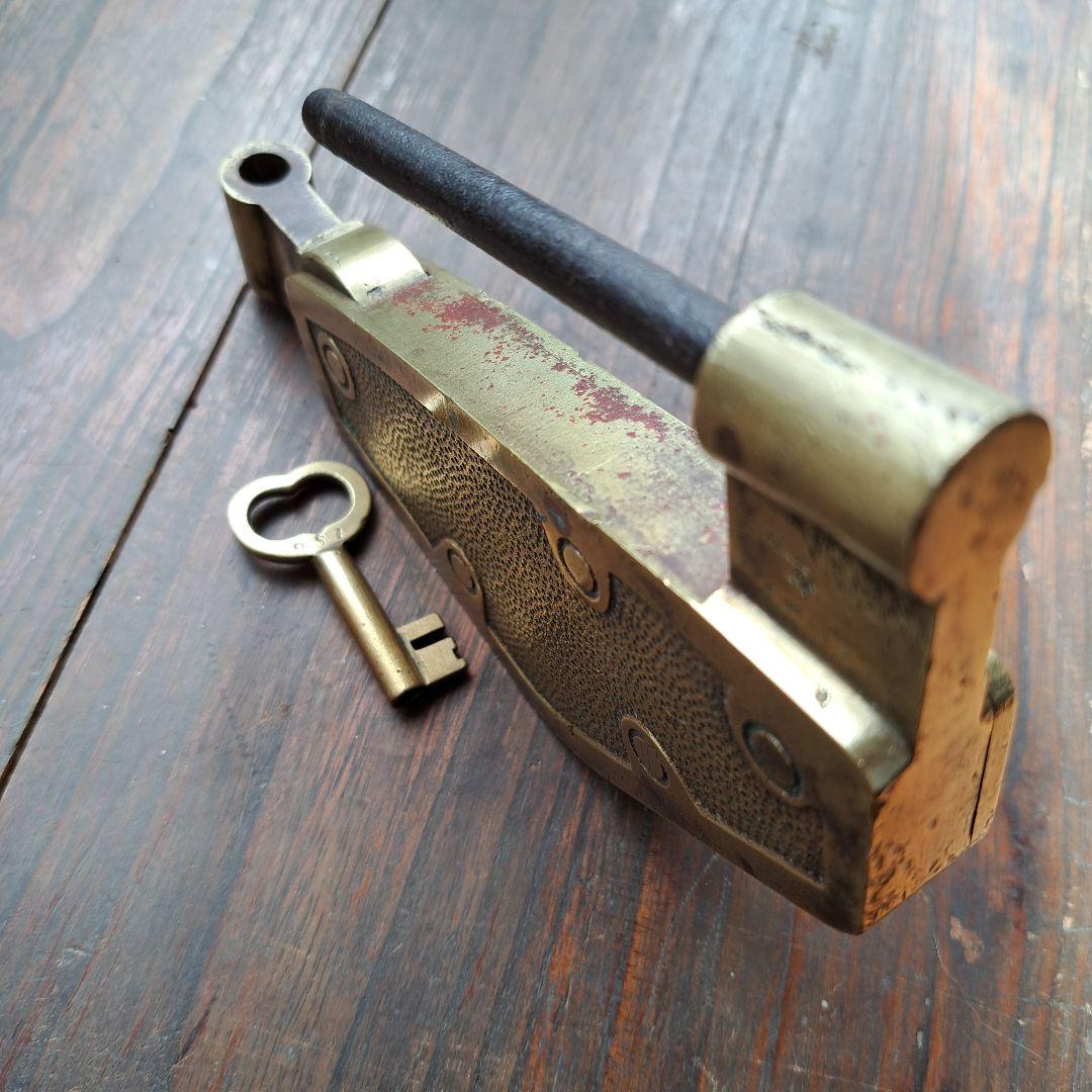 アンティーク錠前 真鍮製 骨董 和錠 東京メイド ビンテージ パドロック