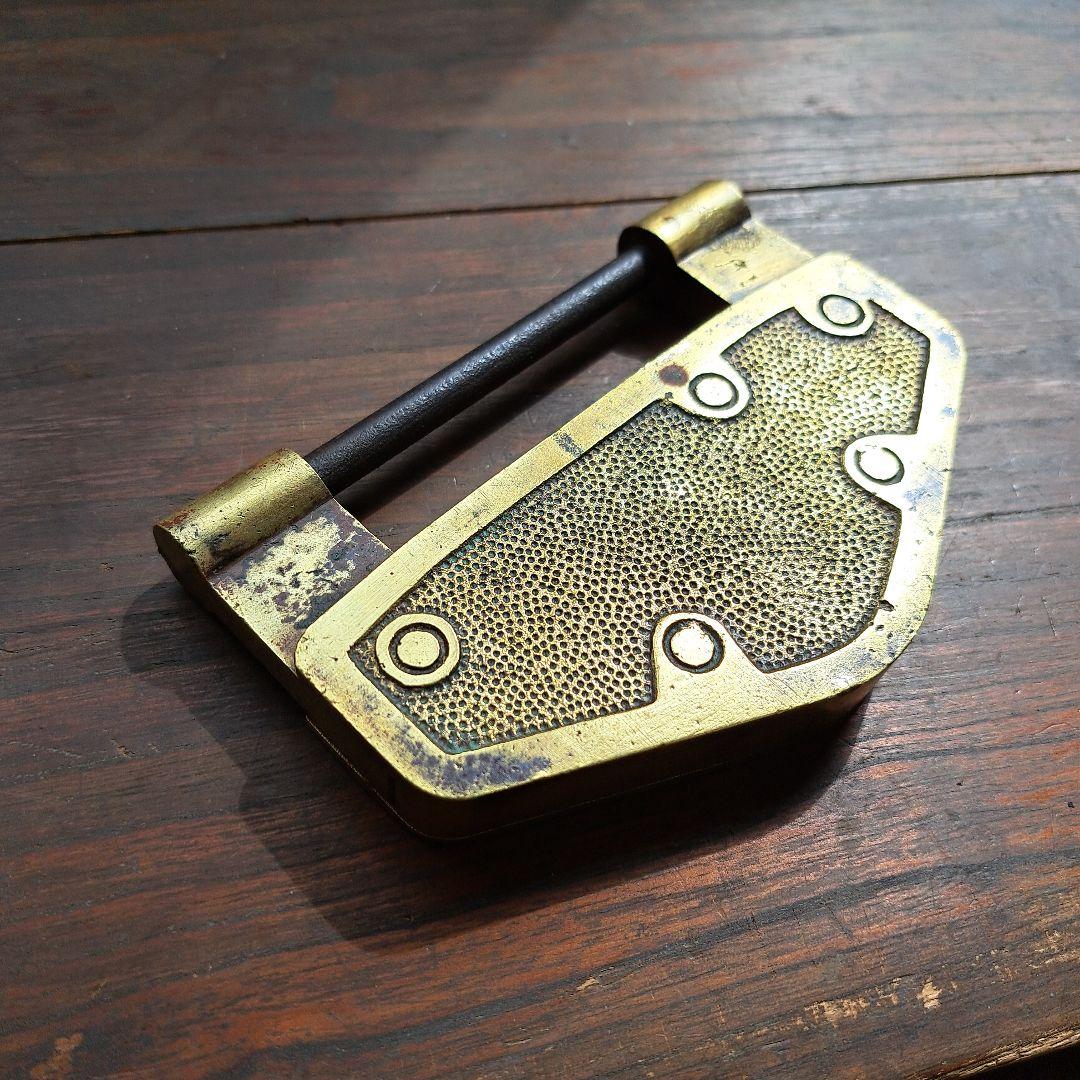 アンティーク錠前 真鍮製 骨董 和錠 東京メイド ビンテージ パドロック