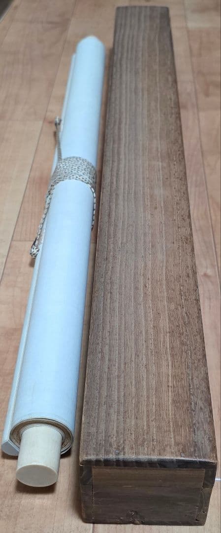 【銭形水鉢に鳥図】三村石邦 2719 掛け軸 肉筆 富山県 日本庭園 龍安寺