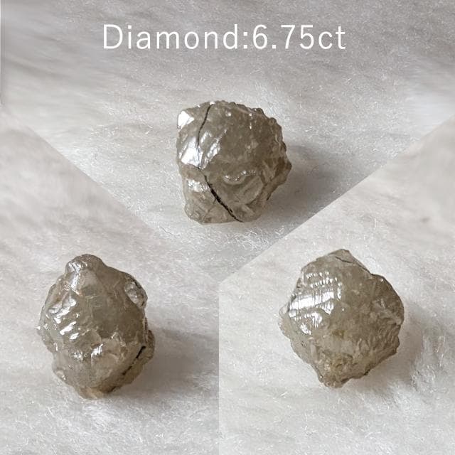 6.75ct　金平糖ダイヤ　ダイヤモンド　原石　産地不明　金剛光沢　鉱物標本