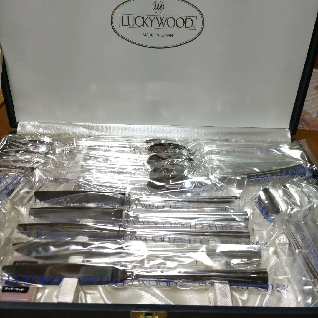 ととろLUCKYWOOD カトラリーセット 日本製、銀仕上げ25本