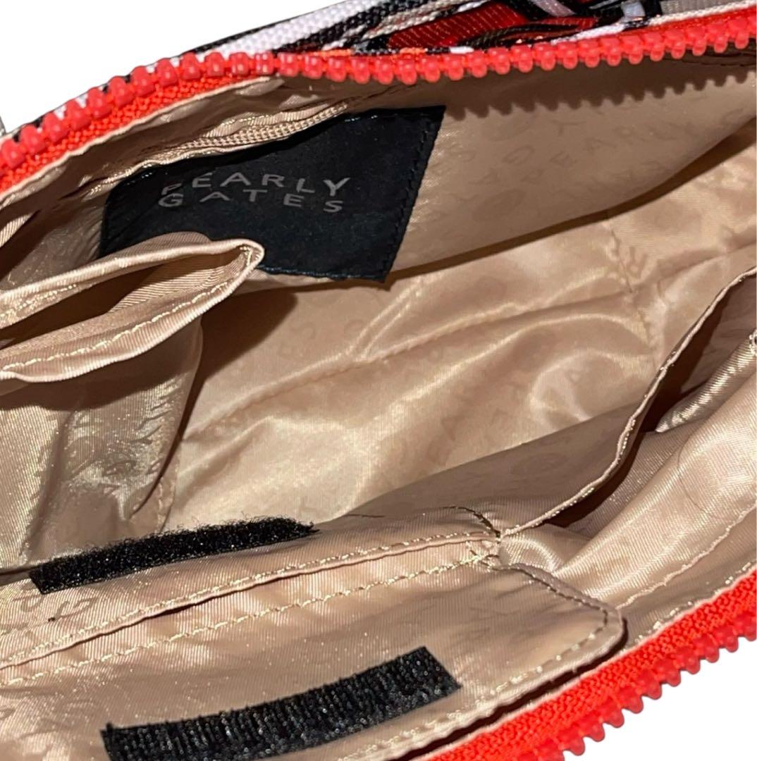 希少 PEARLY GATES オレンジ系 グラフィック 小型バッグ