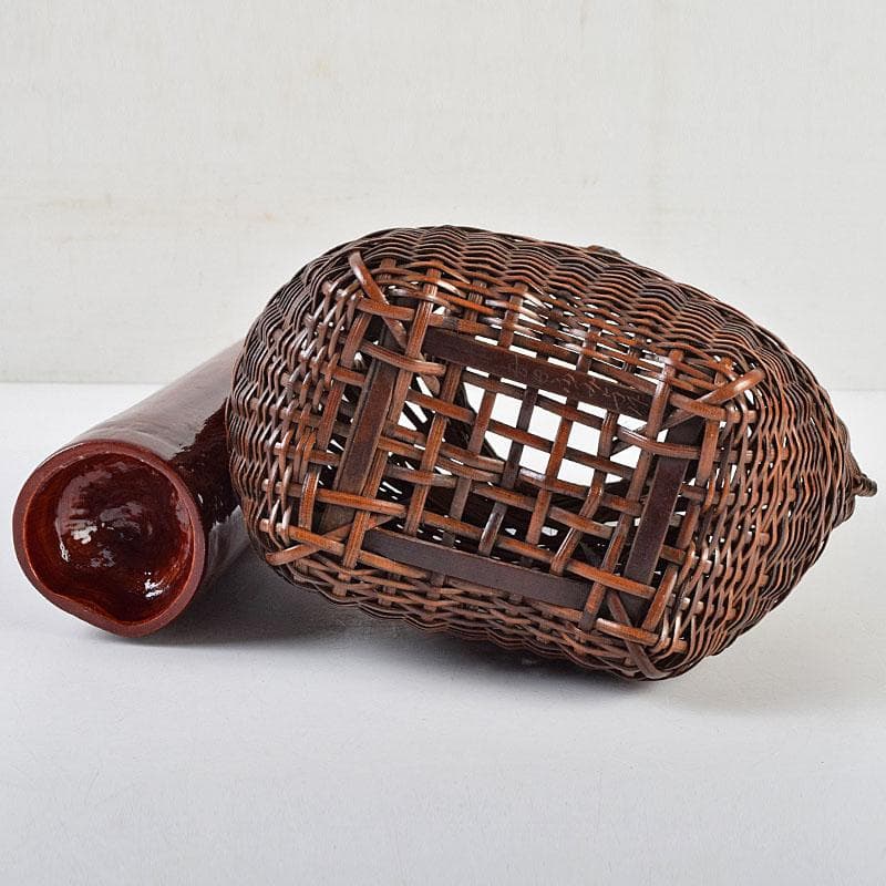 茶道具　吉田ふみ与作　耳付掛花籠　籠花生　時代箱付　V　R9539