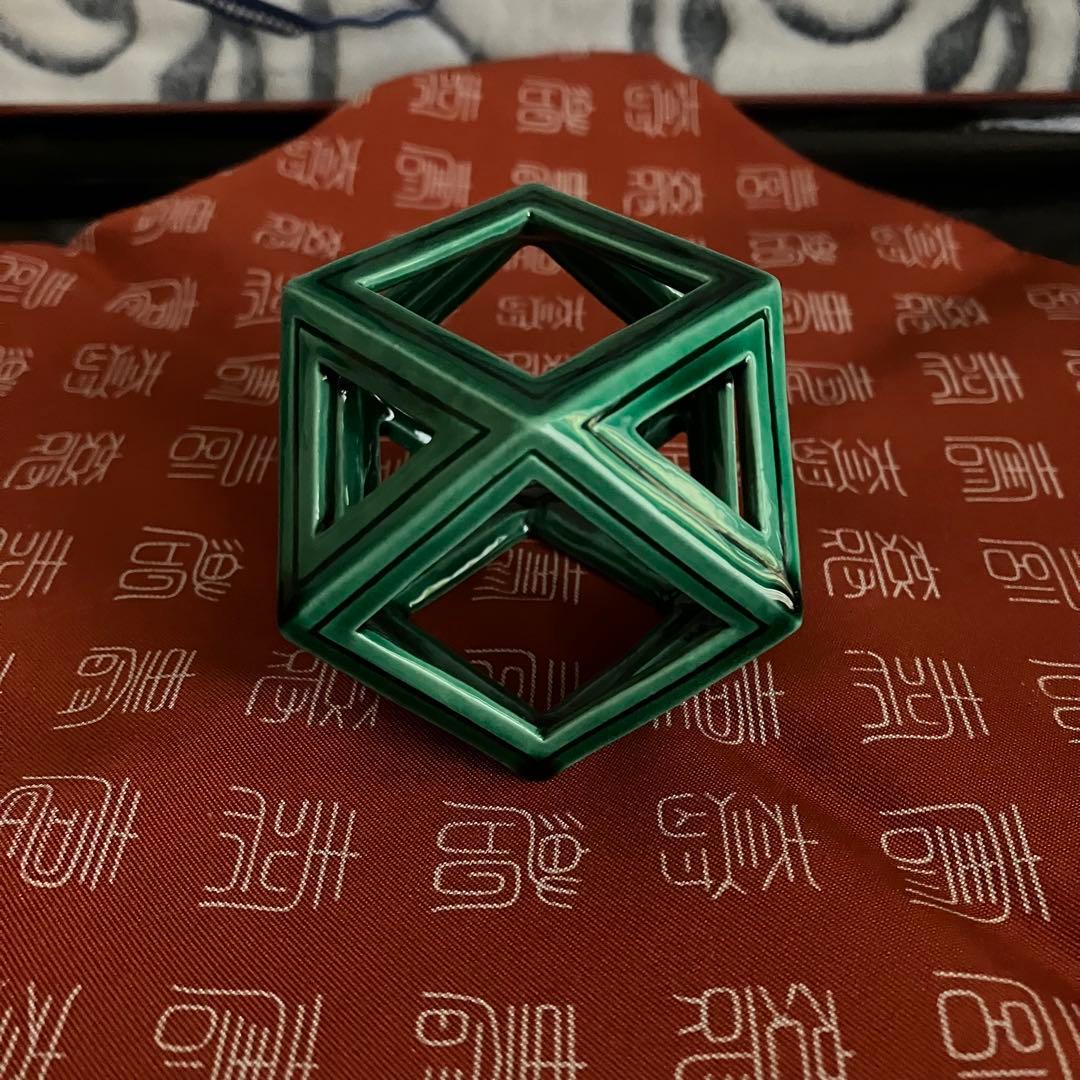 お値下げ 茶道具 中村翠嵐 青交趾切子 蓋置