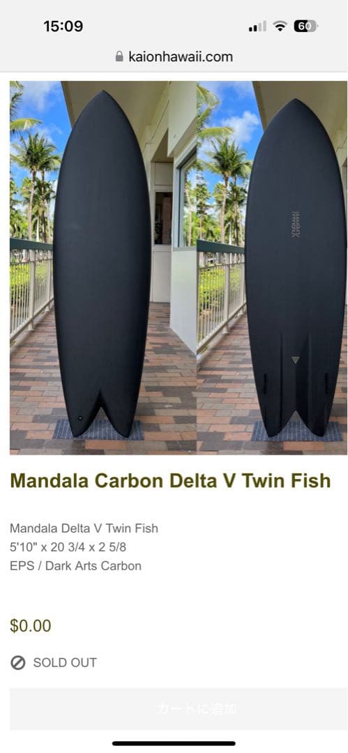 マンダラMANDALAダークアーツ DELTA V TWIN 5.10 カーボン