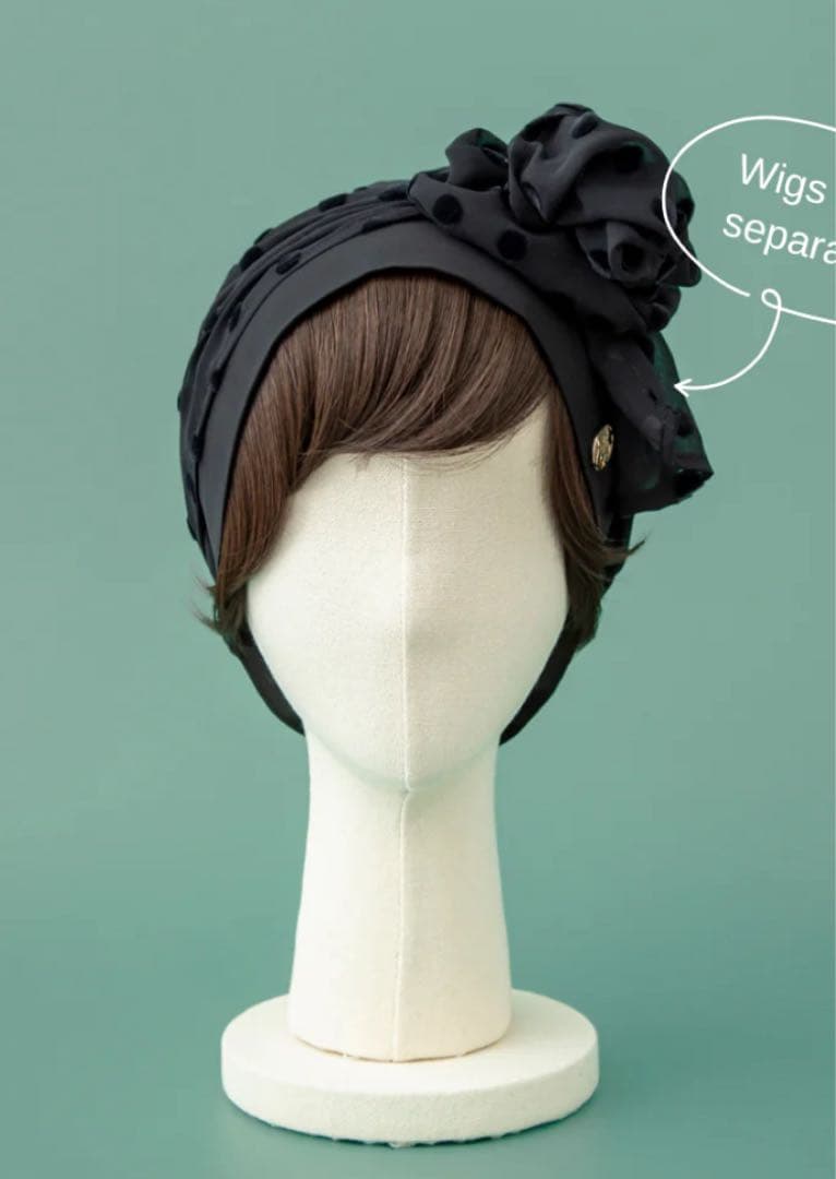 BAREN バレン スカーフハットDot Chiffon-Black Mサイズ