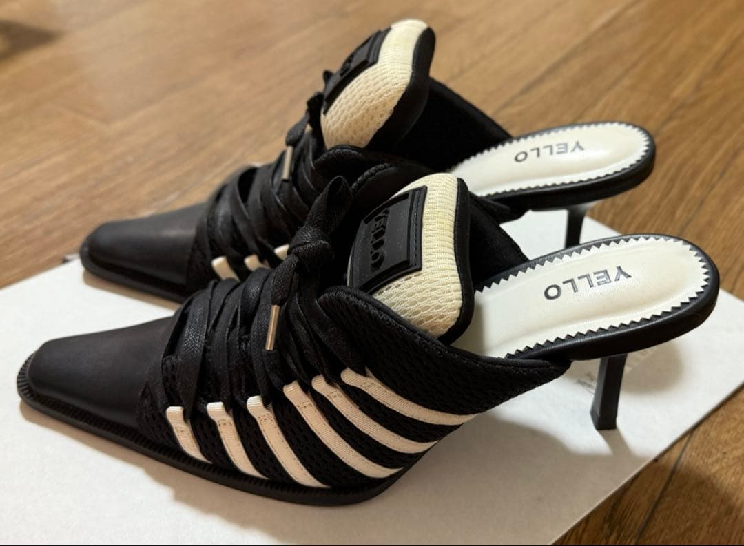 YELLO ブラック/ホワイト スニーカーヒール ミュールヒール 【超美品】