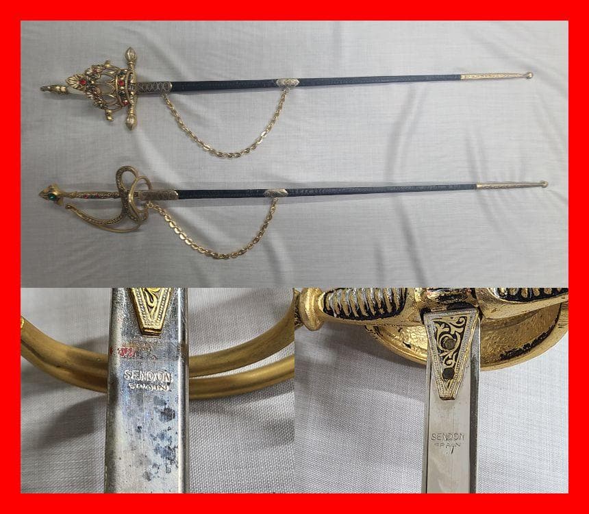 スペイン製 2本セット 模造刀 サーベル 骨董 アンティーク コレクション