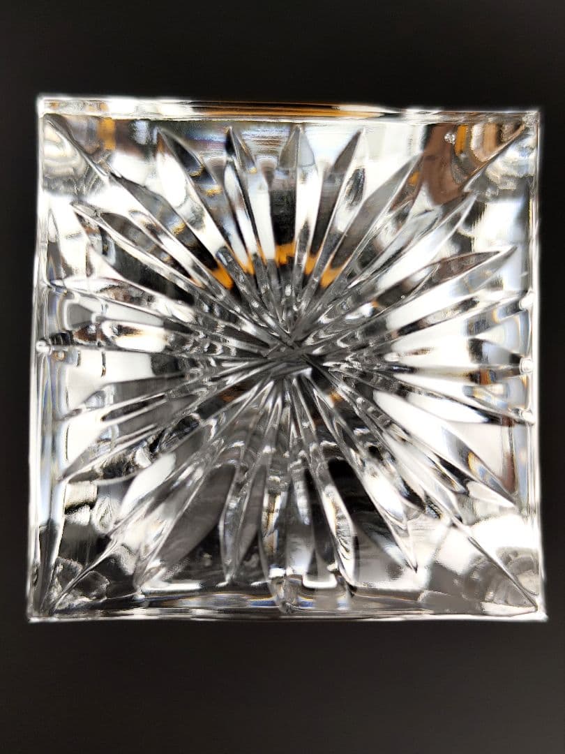 美品☆薩摩切子 脚付杯 共布付（切子、江戸切子、薩摩切子）