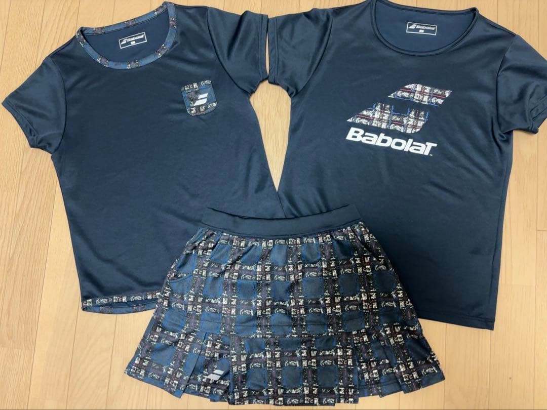 バボラ テニスウェア 2枚➕スコート1枚 セットアップ ネイビー　Lサイズ
