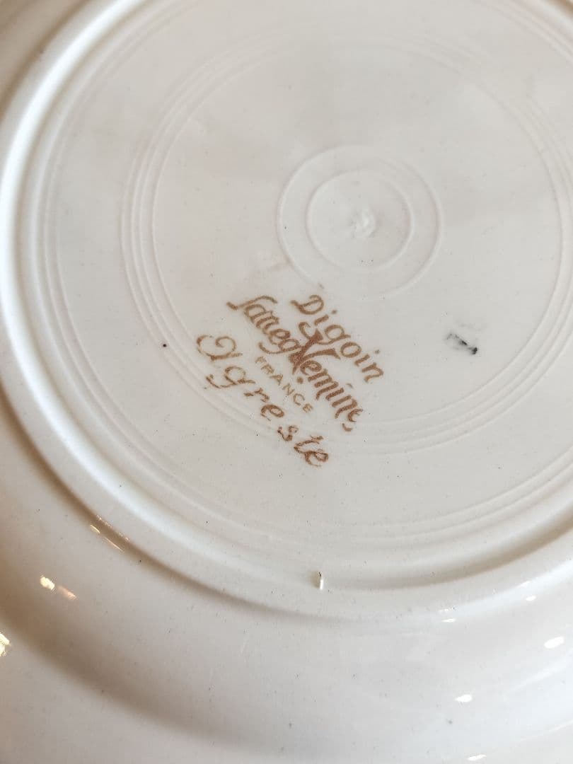 アンティーク　フランス　サルグミンヌ　アグレストデザート皿　5枚セット　19cm