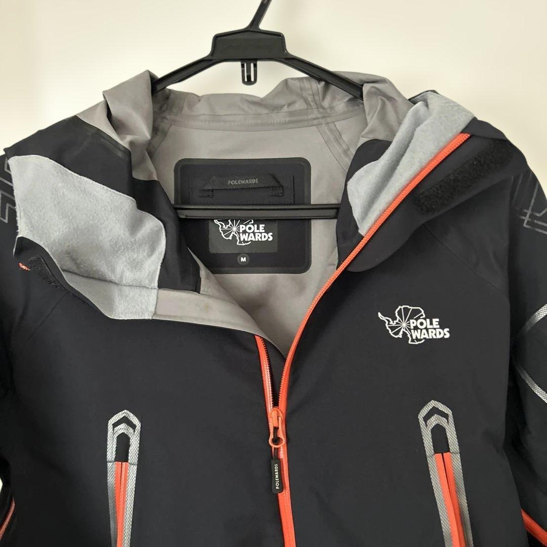 POLE WARDS レインウェア上下セット　M 黒/オレンジ