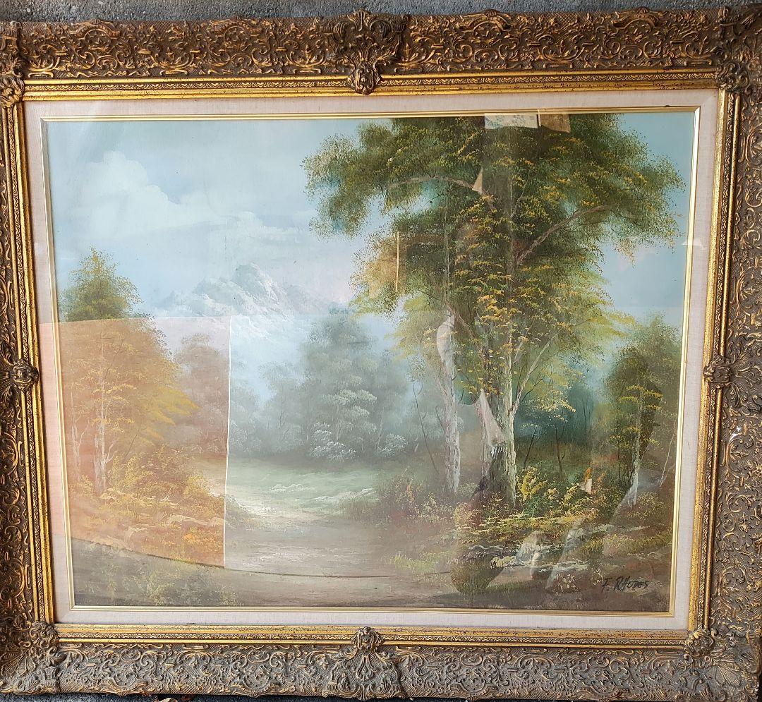 F.rhodes 風景画 油彩画 特大