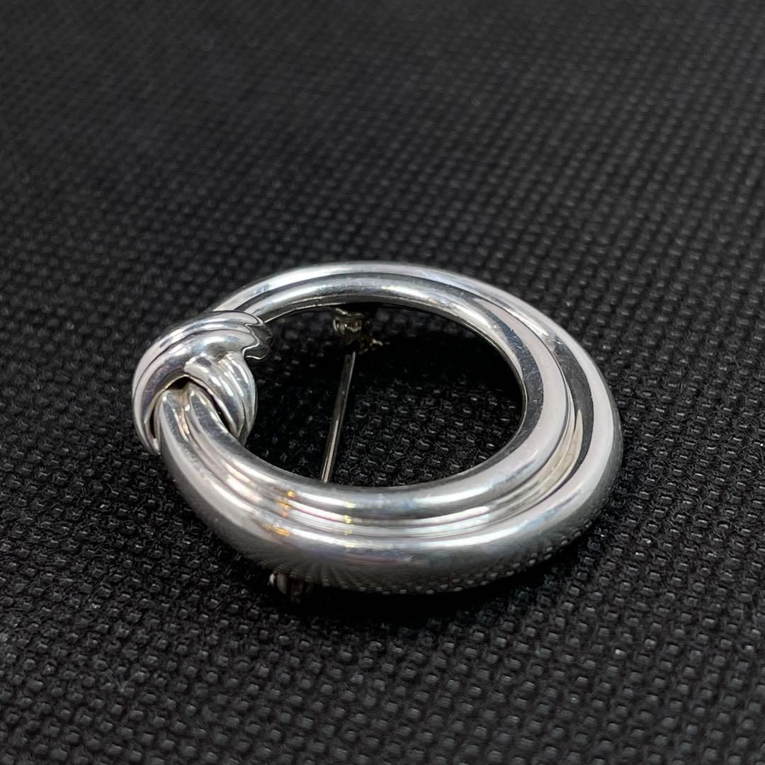 ティファニー　ブローチ　サークル　シグネチャー　シルバー　#A-106