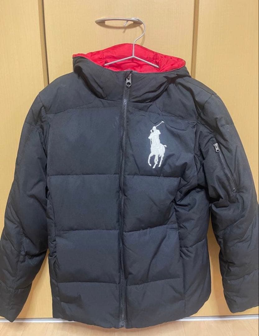 ポロバイラルフローレン　ダウンジャケット　ブラック　ビッグポニー