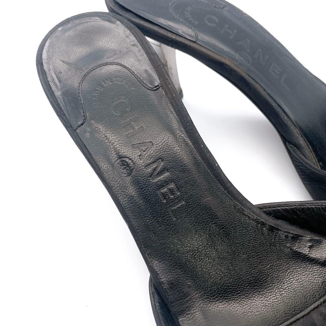 CHANEL シャネル ニュートラベルライン ココマーク ミュール 23.5cm