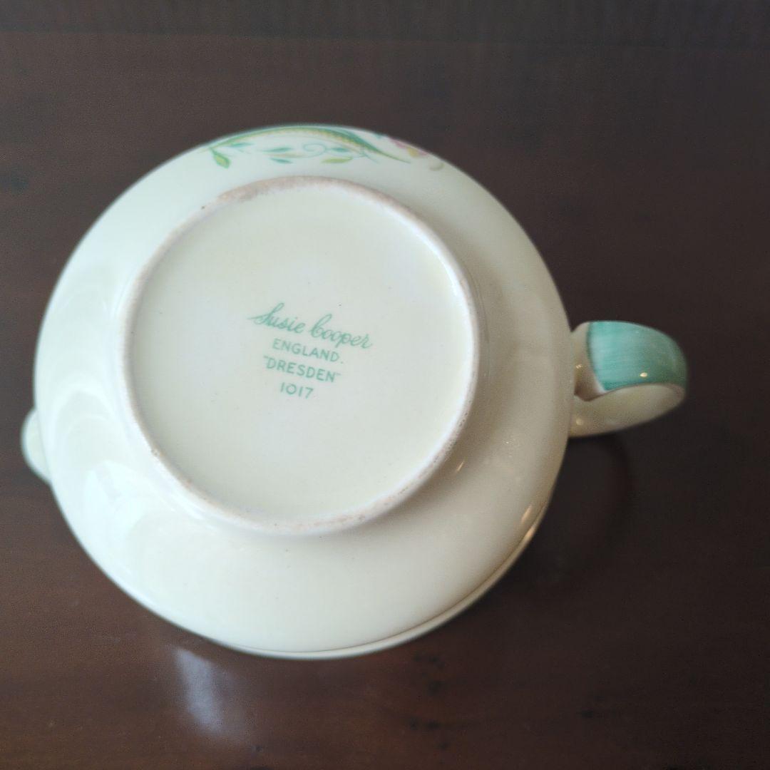 レア＊スージークーパー＊スクエアプレート＊ドレスデン＊グレービーソースボウル