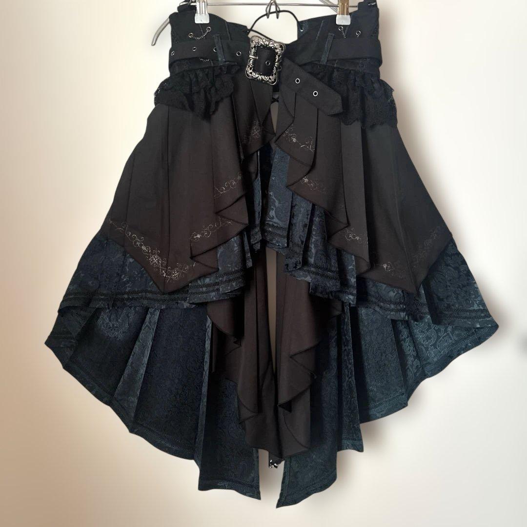 【新品未使用】OZZONESTE 黒×深緑 コルセットスカート