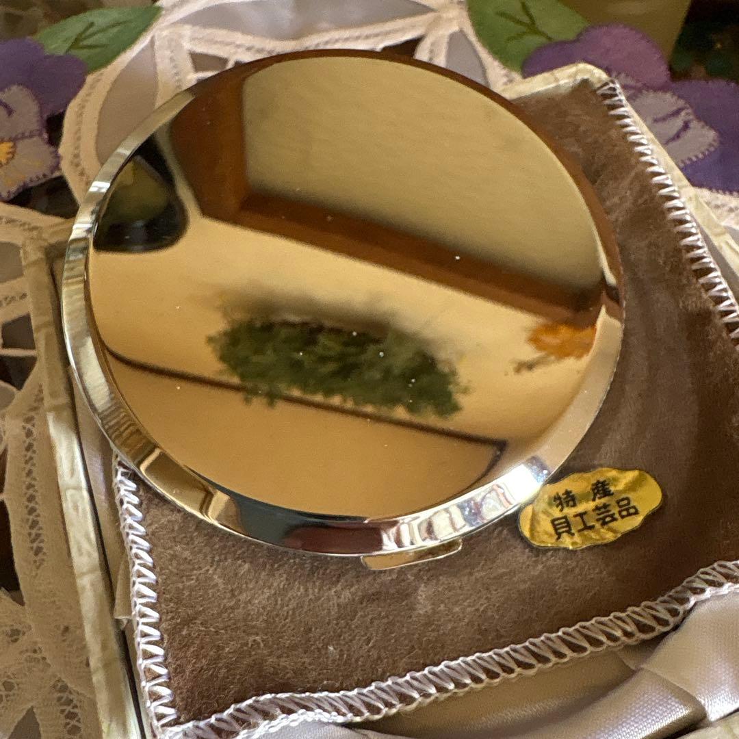 [デッドストック]昭和レトロ✴︎ヴィンテージ　シェル　コンパクト　化粧コンパクト