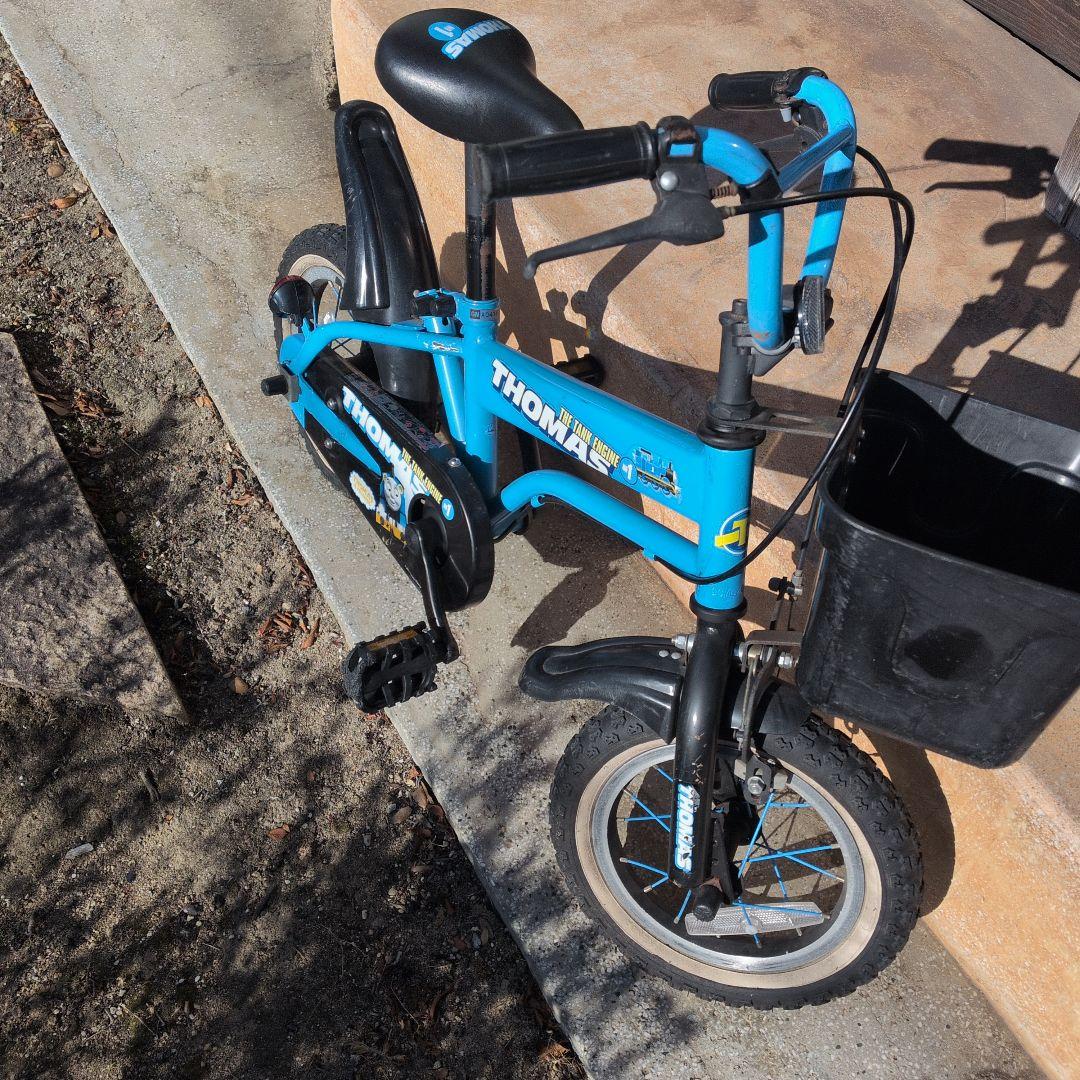 THOMAS 幼児用自転車 青色 バスケット付き