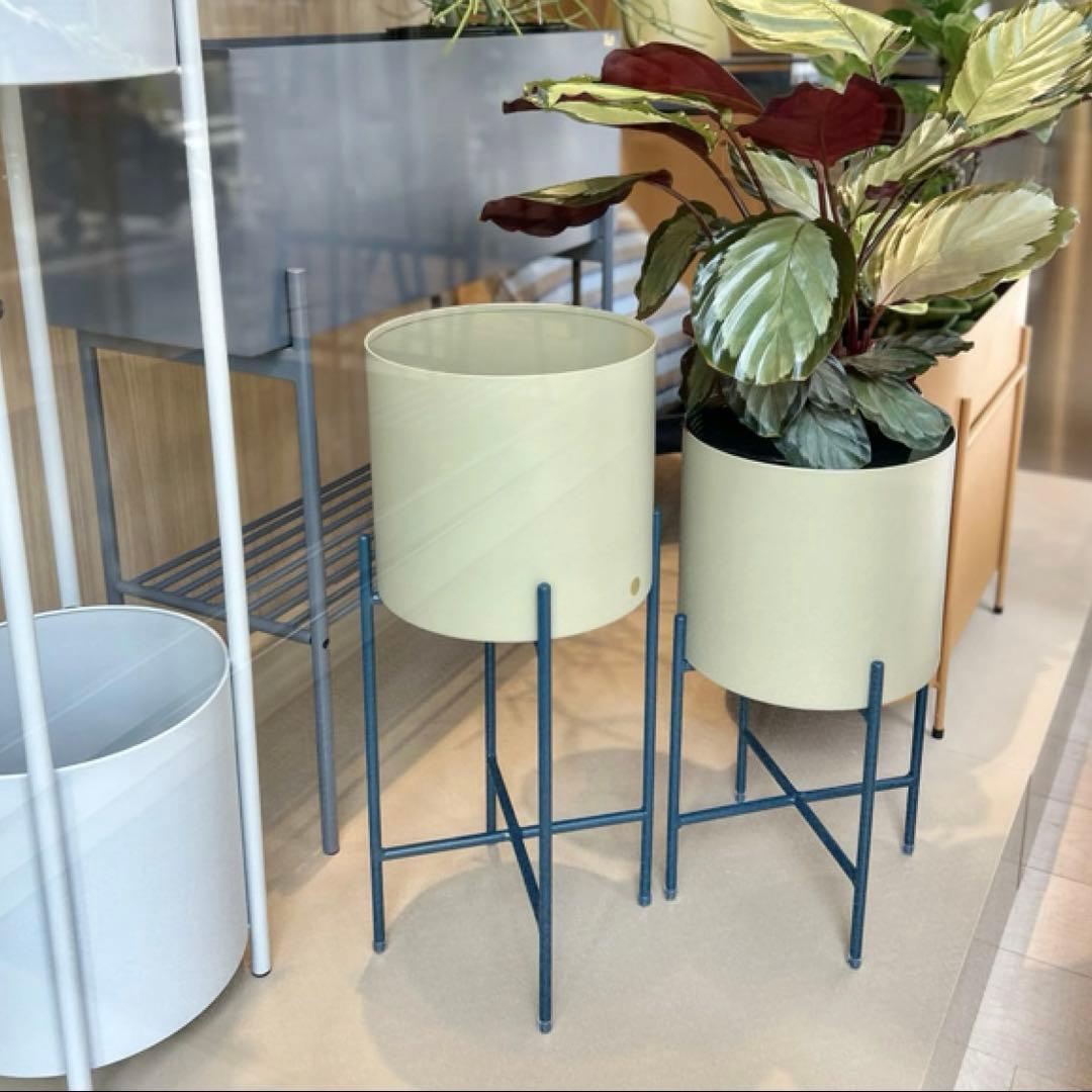 未使用 Hubschヒュプシュ 鉢カバー プランタースタンド カーキ φ25 ③