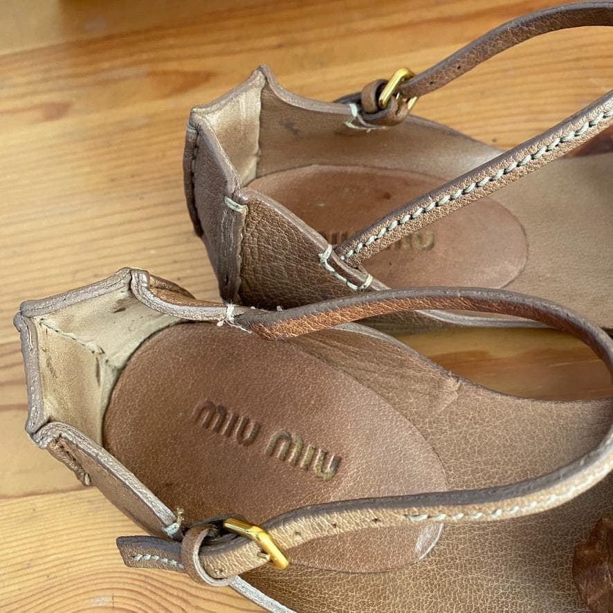 【美品】　MIUMIU　ミュウミュウ フラワーサンダル 36