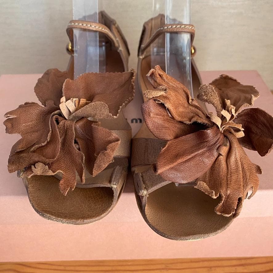 【美品】　MIUMIU　ミュウミュウ フラワーサンダル 36