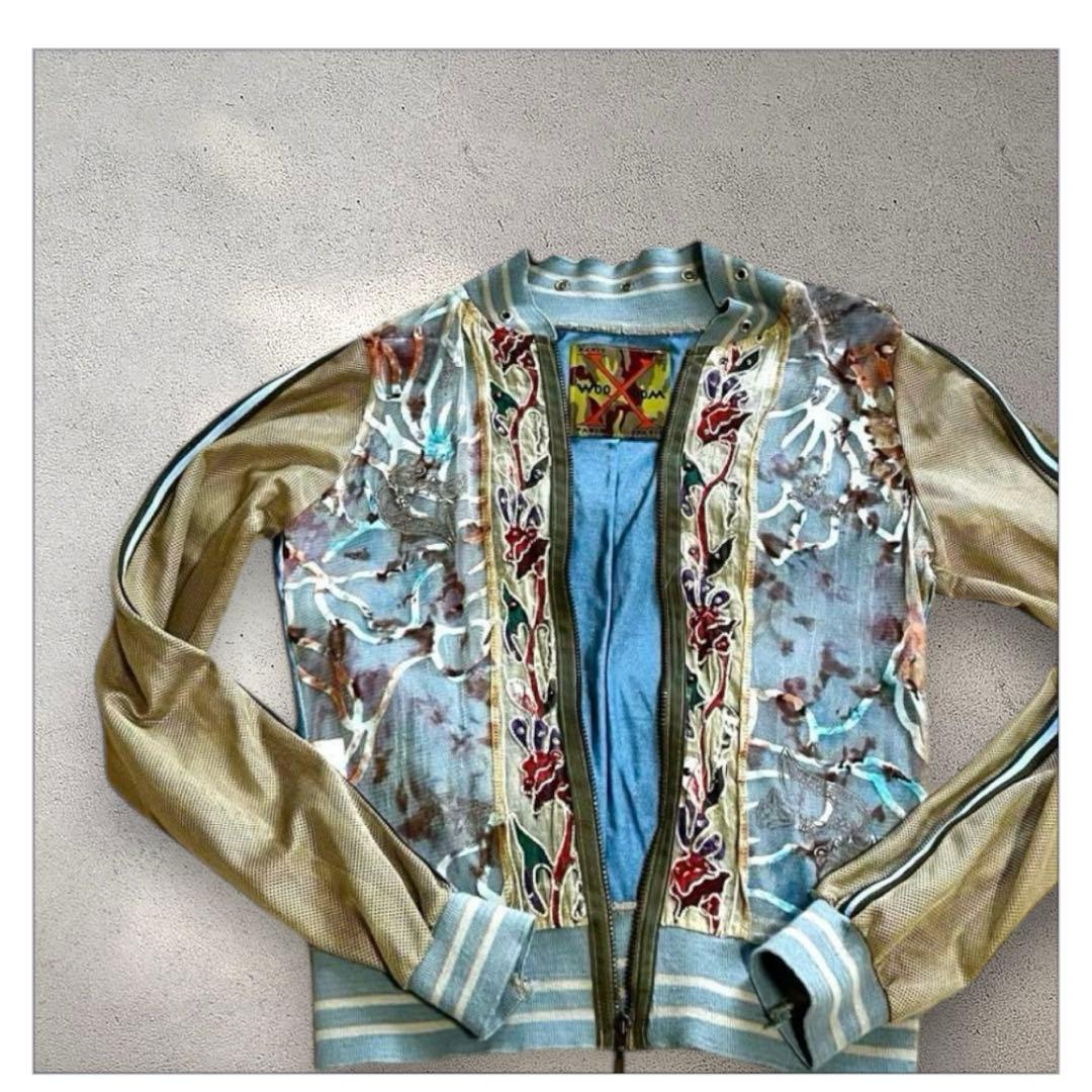 希少＊ヴィンテージ 刺繍入りメッシュ スカジャン S