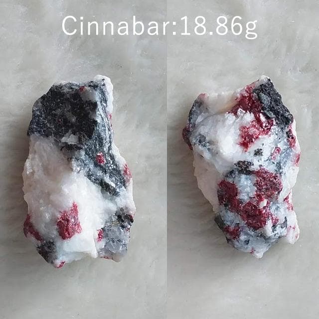 18.86g　辰砂　結晶たちの饗宴　シナバー　鉱物標本　美品