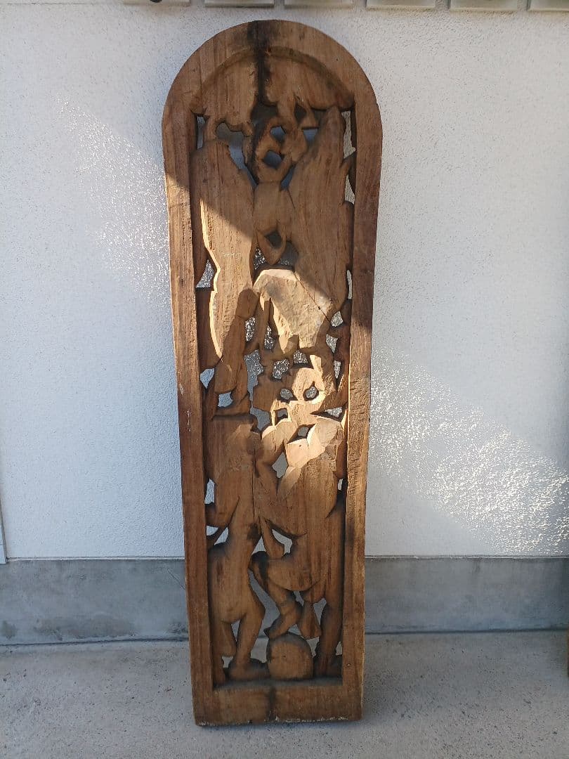 アンティーク　木彫り　一刀彫　高さ約186cm