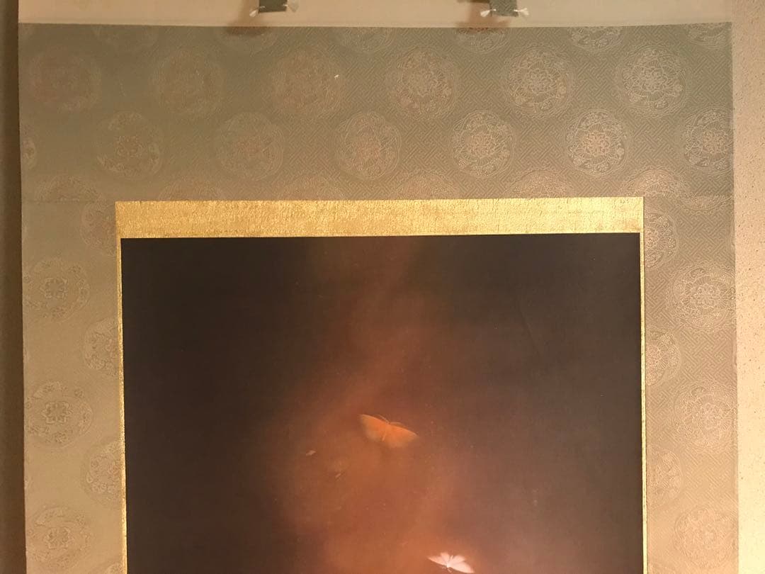 掛軸　速水御舟「炎舞」リトグラフ　作品証明シール・解説書・桐共箱・紙外箱有り