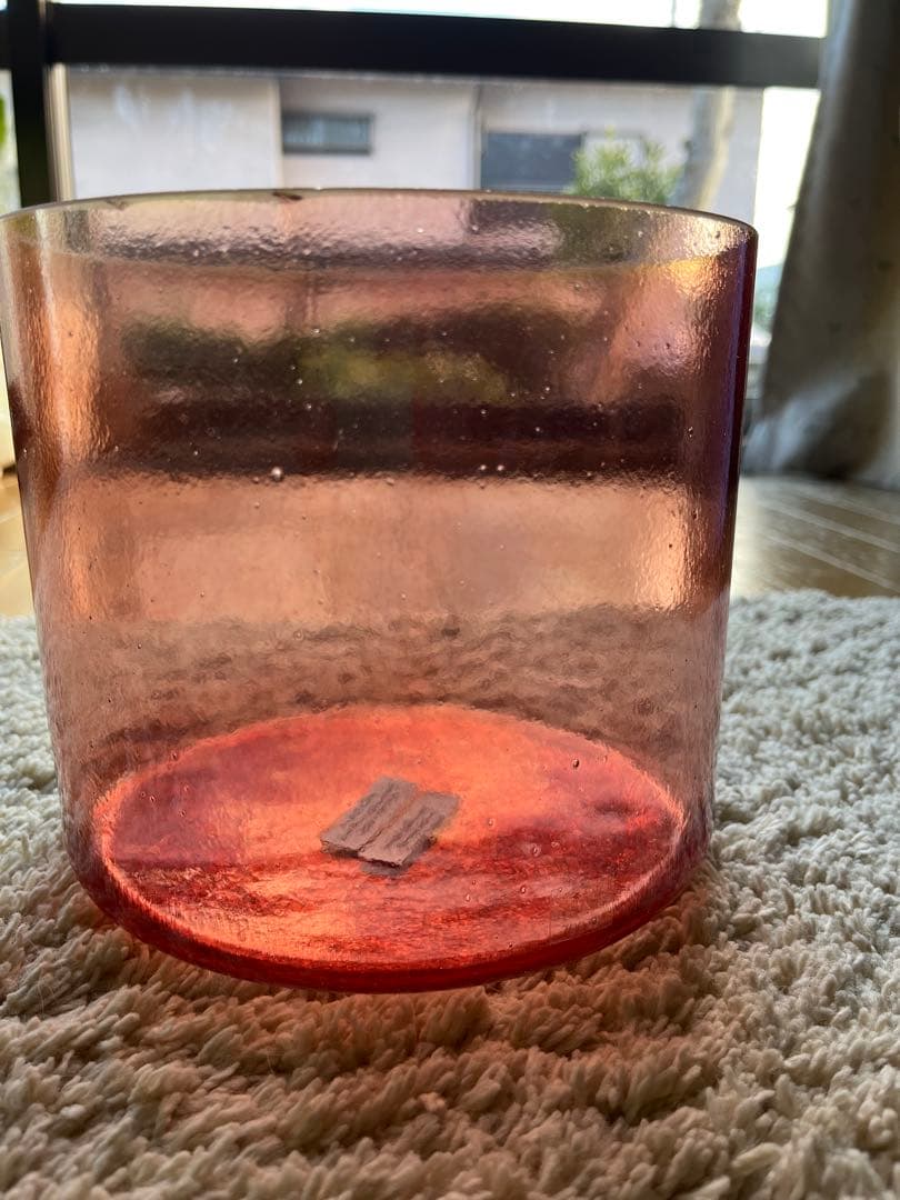 お値下げしました‼️クリスタルボウル ローズ　ホワイトライトゴールド7”F#➕20