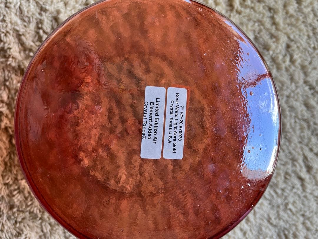 お値下げしました‼️クリスタルボウル ローズ　ホワイトライトゴールド7”F#➕20